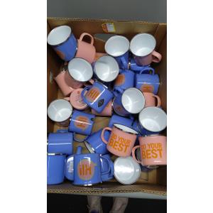 pink tin mug, blue tin mug,metal 36 Pcs