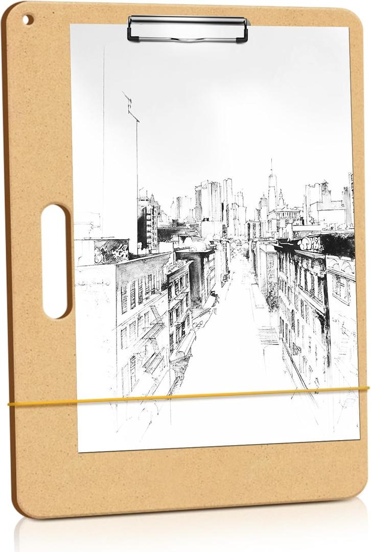TKOnline 2 Pack 11.8x17.7 Drawing Board, Sketch Board with Sturdy Clip and Rubber Bands, Portable Art Clipboard for Classroom, Drafting and Studio Drawing