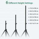 Speaker Tripod Stand Height Adjustable from 43.7'' to 70.8'' PA DJ Party Tripod Speaker Stand 35mm Compatible Insert, Single