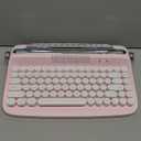 YUNZII ACTTO B303 Wireless Typewriter Keyboard, Bluetooth Connection, Cute Retro Aesthetic Design with Integrated Stand for Tablet, Phone, PC and Win/Mac/Android(B303, Baby Pink)