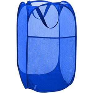 Larpur Mesh Laundry Basket, Pop up Laundry Hamper with Handles, Collapsible Clothes Basket for Travel, College, Dorm, Royal Blue