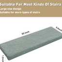 PURE ERA Carpet Stair Treads Ultra Plush 9.5" X 30"Soft Bullnose Indoor Stair Protectors Pet-Friendly Non-Slip Skid Resistant Tape Free Washable Reusable(14 Pieces, Greenish Gray)