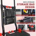 Folding Hand Truck, 2 in 1 Portable Heavy Duty Carrying Moving Dolly Cart with 4 Foldable Wheels and Retractable Handle Duty 330lbs (Red with Folding Basket)