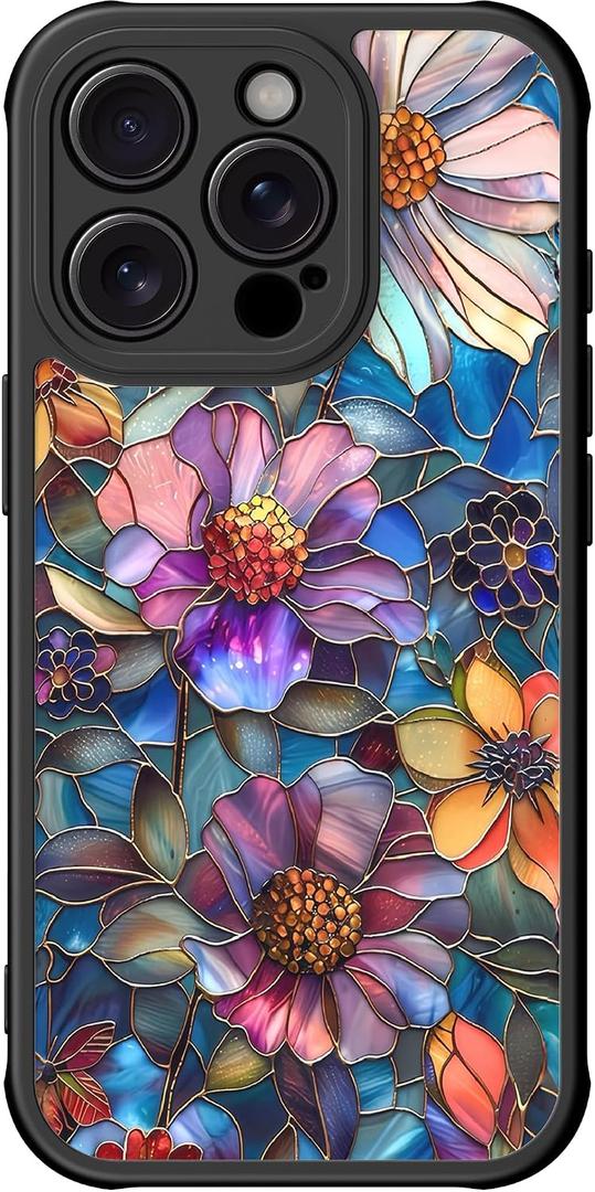 DEENAKIN for iPhone 15 Pro Case Cute,Aesthetic Floral Hard Shell Cover | Compatible with Magsafe,Trendy Unique Cool Retro Western Coquette Protective Slim Phone Cover for Women Girls