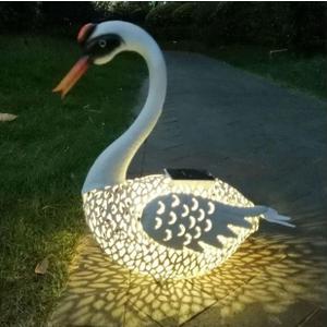 NASKY Garden Patio Outdoor Lawn Tin Animal High Swan mesh Solar Light Ornament Art Statue, Garden Decorative Light Outdoor Patio, Porch, Yard, Bird Art (14 * 5.5 * 15.5inch)