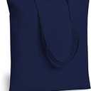 TOPDesign 6-Pack Economical 16"x15" Navy Blue Cotton Tote Bag, Lightweight Medium Reusable Grocery Shopping Cloth Bags, Suitable for DIY, Advertising, Promotion, Gift, Activity