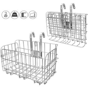 HOMEE Folding Rear Bike Basket Wire Mesh Fold-Up Detchable Front Bag Rear Hanging Bike Basket Bicycle Bag Cargo Rack for Mountain Bike Accessories Bike Frame Basket 1 Pack