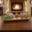Scented Pine Cone Candle Set of 3  Rustic Fall Decor, Handmade Soy Wax Candles, Autumn Thanksgiving Christmas Decorations & Holiday Centerpieces
