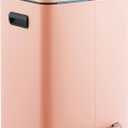 happimess HPM1005G Marco Rectangular 10.6-Gallon Double Bucket Trash Can with Soft-Close Lid, Flamingo Pink, Fingerprint Resistant, Modern, Minimalistic for Home, Kitchen, Office, Bedroom, Bathroom