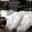 Luxurious King/California King Size Goose Down Fiber Waterfowl Feather Fiber Comforter Duvet, 100% Cotton Cover, 58 oz. Fill Weight, Baffle Box Design, White Solid
