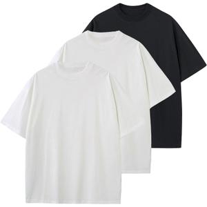 Mens Oversized T-Shirts Fashion Loose Fit Crewneck Tshirt Streetwear Heavyweight Short Sleeve Gym Workout Tops, Size XL
