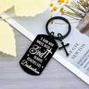 Christian Keychain for Men Bible Verse Cross Keychains Christian Gifts Ideas Religious Bible Scripture Car Accessories Walk with God Baptism Gift for Man Scripture Keychain Mens Keychain