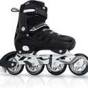 Inline Skates for Adults Men Women, Adjustable Aggressive Durable Roller Blades with Giant Wheels, High Performance Skates for Male Female Black Size 10 11 12