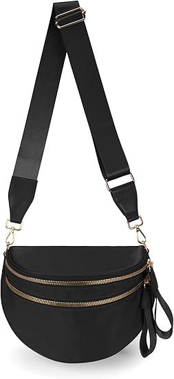 FEIBOON Spacious Nylon Crossbody Bag Bum Bag Handbags Purses for Women | Large crossbody bags shoulder bag,Lightweight diaper bag mom bag,fanny pack crossbody for women,Trendy wallets purses