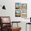 AEHIE Christian Inspirational Nature Wall Art Poster Prints for Home Living Room Bedroom Decor, Religious Bible Verse Country Wildflower Landscape Decorations Wall Art Unframed 4pcs 8x10inches