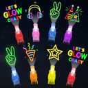 36Pcs Neon Happy Birthday LED Finger Lights Party Favors Glow in the Dark Light Up Finger Lights Neon Themed Toys Bulk for Kids Party Goodie Bag Stuffer Birthday Gifts Classroom Prize