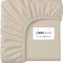 Lane Linen 1000TC 100% Egyptian Cotton Full Bed Fitted Sheet, Ultra Soft | Sateen-Smooth & Soft - Soft Hotel Quality That Softens With Every Wash - Luxury Bottom Sheet - Easy Care & Durable - Ivory