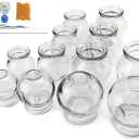 Professionals 12 pcs Thick Glass Cupping Set for Therapy Medical Tension Release