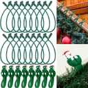 Zhengmy 24 Pcs Christmas Garland Ties and Christmas Garland Hanger Set for Banister Railing and Mantle Wreath Twist Ties Reusable Adhesive Straps for Xmas Home Decoration Holiday Wrapping(Santa Claus)
