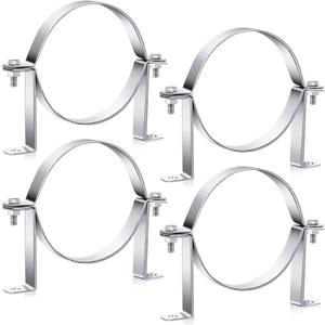 4 Pcs 6 Inch B Vent Wall Strap Round Gas Vent Pipe Strap Rigid Split Ring Hanger