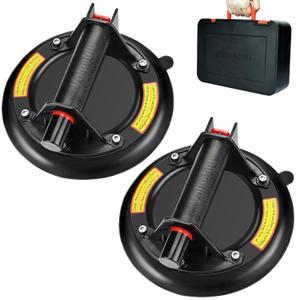 Glass Suction Cups 2 Pack 8 inch Vacuum Suction Cup to Lift Large Glass 330 LBS Lifting Capacity Heavy Duty Industrial Suction Cup Tools with Carrying Case, for Tiles,Windshield,Window