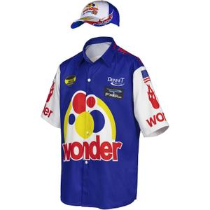 Mens Talladega Nights Ricky Bobby Shirt Halloween Racing Costume with Hat (X-Large, My2021173-3)