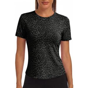 Alaroo Womens Summer Tops Short Sleeve Shirts Crewneck Basic Tee (Black)