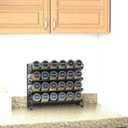 SpaceAid Spice Rack Organizer with 24 Spice Jars, 386 Spice Labels, Chalk Marker and Funnel Set for Cabinet, Countertop, Pantry, Cupboard or Door & Wall Mount -24 Jars, 11.8" W 10.8" H, Black