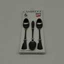 Matte Black Dinner Spoon, GoGeiLi Stainless Steel Satin Finish 7.8-inch Silverware Flatware Spoon Set, Service for 6, Dishwasher Safe