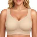 Women Supportive Wireless Bra Push Up Full Coverage Seamless Bra Comfortable No Underwire Everyday Bra with Padded (X-Large, Nude)