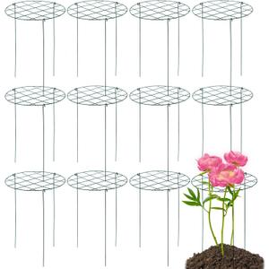 12 Pack Peony Cages and Supports 16 x 24 Inch Grow Through Plant Support Peony Support Ring for Outdoor Plants