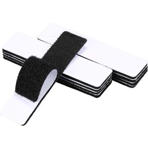 noot products 20 Sets 1x4 Inch Hook and Loop Fastener Strips with Adhesive Heavy Duty Double Sided Sticky Picture Hanging Wall Mounting Tape for Home and Office Use, Black