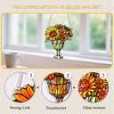 Sunflower Suncatcher Stained Glass, Sunflower Suncatcher Window Hanging, Flower Suncatcher for Grandma/Mom/Friend