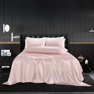 5Pcs Blush Pink Silk Sheets Queen, Blush Pink Satin Sheets Set Silky Comforter Bedding Sheets with 1 Satin Flat Sheet,1Deep Pocket Fitted Sheet,3 Pillowcases with Envelope Closure