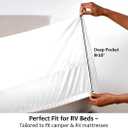 Shreem Linen Microfiber RV Sheet Sets, 70x80 Camper King, White Solid - Fits Mattresses up to 8 Inches Deep, 4 Piece RV Bed Sheets for Campers, Motorhomes, and Travel Trailers