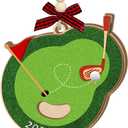 3 x Golf Christmas Ornament 2025 - Sports Gifts for Golfers, Family, Friends, Wooden Christmas Ornaments Tree Decor - Golf Gifts for Men, Dad, Husband, Boss, or Friends, Sports-Themed Holiday Decor