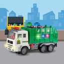 Zetz Brands Toy Garbage Truck with 4D Lights & Sounds for Boys, Toddlers, Kids 3+ - Trash Trucks Vehicle, Push Toy Car, Bump & Go w/Recycle and Sanitation Sticker Ideal Birthday