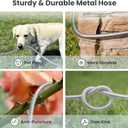 Giraffe Tools Garden Hose 25ft x 5/8", 304 Stainless Steel Metal Water Hose, No Kink Garden Water Hose with 9 Pattern Spray Nozzle, Flexible, Lightweight, Kink Free Hose for Yard, Outdoor