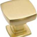 homdiy Cabinet Knobs, 30 Pack Brushed Brass Hardware Handle - MO9016GD, Solid Square Zinc Alloy Kitchen Cabinet Knobs for Dresser Drawers