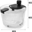 Cambom Salad Spinner Lettuce Spinner, Wash, Spin & Dry Salad Greens, Vegetable Washer Salad Dryer With Rotary Handle for Fruits & Vegetables, High Efficiency Vegetable Spinner Kitchen Gadget 3Qt Black