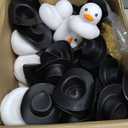 Sotiff 48 Sets Cowgirl Rubber Duck Squeaky Duck Bath Party Toy Duckies Car Dashboard Decorations with Mini Necklace Hat and Sunglasses for Bathtub Baby Shower Birthday Swimming Party(White)