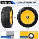 11x4.00-5'' Lawn Mower Tires Flat Free, 11x4-5 Solid Tires and Wheel, Zero Turn Mower Front Tires with 3/4" or 5/8" & 1/2" Precision bearings, 3.4"-5.6" Centered Hub for Zero-Turn Lawn Mower (2 Pack)