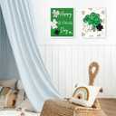 2 x LARTSFRO St Patricks Day Decorations Wall Art Prints, Green Lucky and Blessed Poster for Room Aesthetic Prints for Nursery Baby Kids Living Room Bedroom, Spring Gifts 10x8 Inch Set of 4 Unframed
