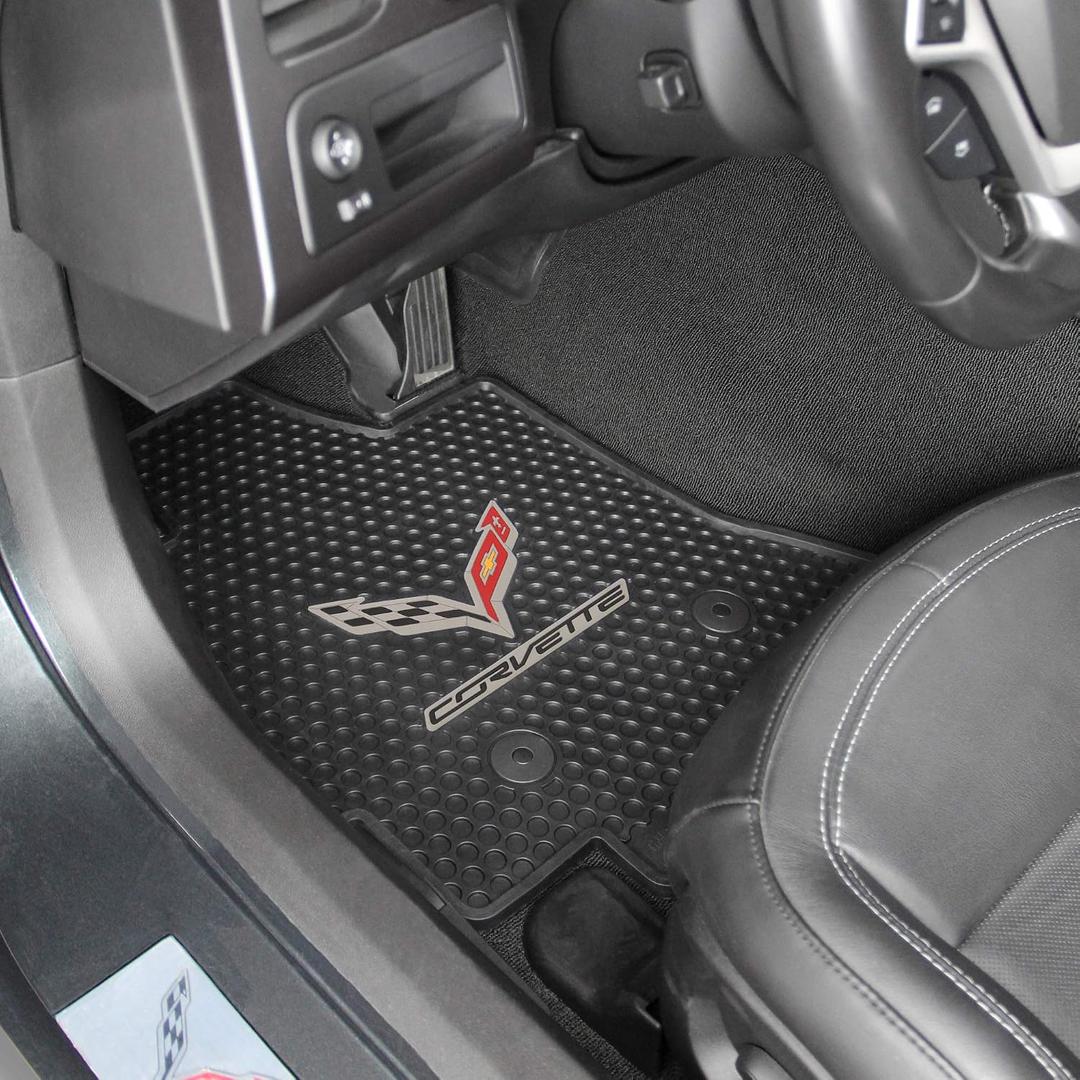 Lloyd Mats Custom-Fit All-Weather Rubber Floor Mats for Corvette C7 2014-2019 2pc Set