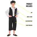 fun shack Victorian Boy Costume, Kids Historical Outfit, Boys Period Attire, Victorian Style Dress-Up, Medium (Black)