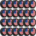Wettarn 24 Pcs 4th of July Foam Ice Hockey Pucks 3" Mini Patriotic Knee Indoor Red White Blue Hockey Pucks with Mesh Bag for Practicing and Training Party Favors Birthday Fun Gift Decoration
