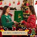 Tenceur 48 Pcs Kraft Christmas Gift Bags with Handle Red and Green Xmas Paper Treat Candy Goodie Bags with Snowflake Elk Xmas Tree Patterns for Christmas Party Supplies Favors Gift Wrapping