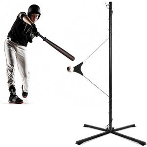 Portable Hitting Trainer For Baseball&Softball,Auto-Reset Baseball Swing Trainer With Real Ball And Stand, Adjustable Baseball Training Station,Softball Swing Trainer Solo Practice Improve Power,Speed