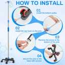 TrelaCo 2 Pack Rolling IV Pole Stand Rack Stainless Steel IV Supplies with 4 Hook 2 Nets to Hold IV Bags, Adjustable Height from 45 to 78 Inches for Hospital Clinic Home(5 Legs Style)