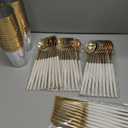 Supernal Christmas Plastic Plates, Gold Plastic Cutlery  180pcs Elegant Disposable Dinnerware with White-Gold Knives/Forks/Spoons, GoldRim Clear Tumblers, Premium Christmas Tableware for 30 Guests